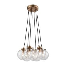 Boudreaux 7 Light Chandelier In Satin Brass With Clear Glass