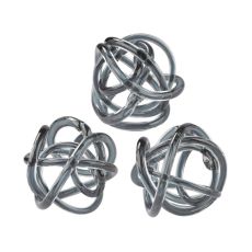 Grey Glass Knots - Set Of 3