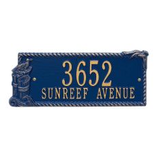 Personalized Seagull Rectangle Plaque, Blue / Gold