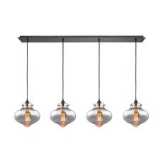 Kelsey 4 Light Pendant In Oil Rubbed Bronze And Mercury Glass