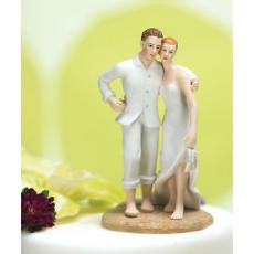Tropical Paradise Wedding Couple Cake Topper