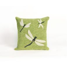 Liora Manne Frontporch Dragonfly Indoor/Outdoor Pillow - Green, 18" Square