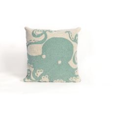 Liora Manne Frontporch Octopus Indoor/Outdoor Pillow - Blue, 18" Square