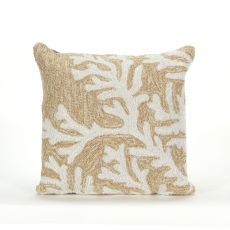 Liora Manne Frontporch Coral Indoor/Outdoor Pillow - Natural, 18" Square