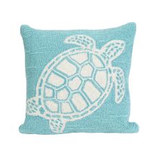 Liora Manne Frontporch Turtle Indoor/Outdoor Pillow - Blue, 18" Square