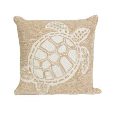 Liora Manne Frontporch Turtle Indoor/Outdoor Pillow - Natural, 18" Square