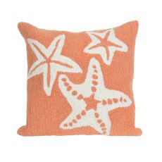 Liora Manne Frontporch Starfish Indoor/Outdoor Pillow - Orange, 18" Square