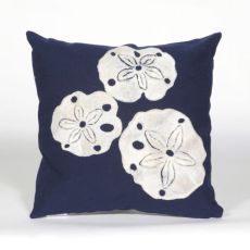 Liora Manne Visions I Sand Dollar Indoor/Outdoor Pillow Navy 20" Square