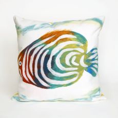 Liora Manne Visions Iii Rainbow Fish Indoor/Outdoor Pillow - Green, 20" Square
