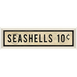 Seashells 10 Cents Art Sign