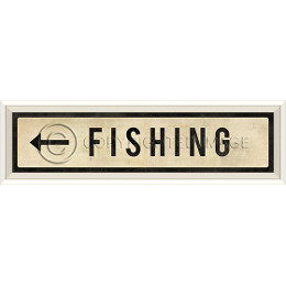 Fishing Left Art Sign