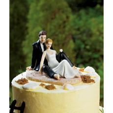 Lounging On The Beach Wedding Couple Cake Topper