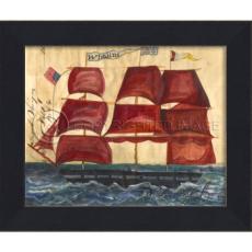 Red Sails Framed Ship Art