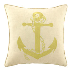 Anchor In Gold Embroidered Pillow
