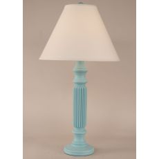 Coastal Lamp Ribbed Table Lamp - Weathered Turquoise Sea