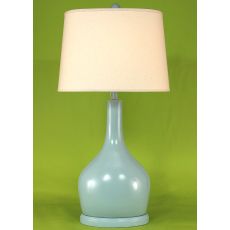 Coastal Lamp Oval Pot W/ Long Neck - High Gloss Atlantic Grey