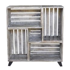 Bengal Manor Mango Wood Reclaimed Crates Bookcase