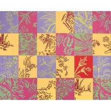 Toile Quilt Hook Rug, 7.6 X 9.6