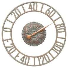 Cambridge Floating Ring 21" Indoor Outdoor Wall Thermometer, Copper Verdigris