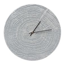 End Grain 16" Indoor Outdoor Wall Clock , Grey / Silver