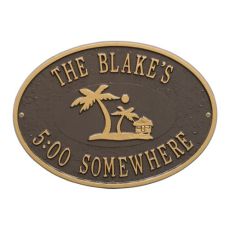 Personalized Island Time Palm Plaque, Bronze / Gold