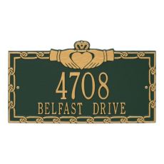 Claddagh Address Plaque, Aged Bronze