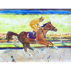 Racing Horse Gold Door Mat 18X26