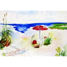 Red Beach Umbrella Door Mat 18X26