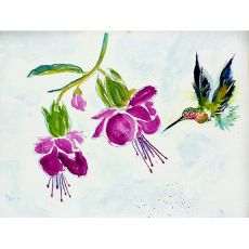 Purple Hummingbird Door Mat 30X50