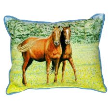 Two Horses Large Indoor/Outdoor Pillow 16X20