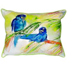 Two Blue Parrots Large Indoor/Outdoor Pillow 16X20