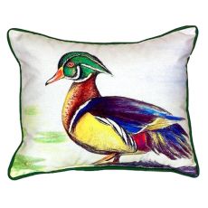 Male Wood Duck Script Large Indoor/Outdoor Pillow 16X20