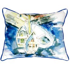 Three Row Boats Large Indoor/Outdoor Pillow 16X20