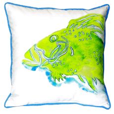 Green Fish Large Indoor/Outdoor Pillow 18X18