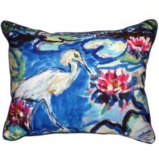 Heron & Waterlilies Large Indoor/Outdoor Pillow 16X20