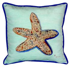 Starfish - Teal Large Indoor/Outdoor Pillow 18X18