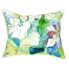 White Poinsettia Large Indoor/Outdoor Pillow 16X20