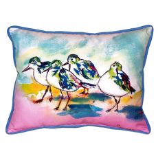 Pink Sanderlings Large Indoor/Outdoor Pillow 16X20