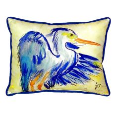 Teal Blue Heron Large Indoor/Outdoor Pillow 16X20