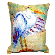 Egret On Rice Large Indoor/Outdoor Pillow 16X20