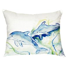 Betsy'S Dolphins No Cord Pillow 16X20