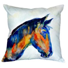 Blue Horse No Cord Pillow 18X18