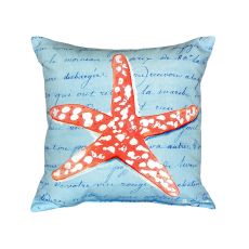 Coral Starfish Blue No Cord Pillow 18X18