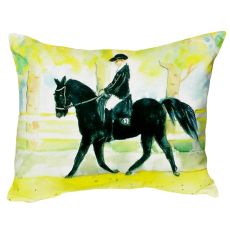 Black Horse & Rider No Cord Pillow 16X20