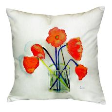 Poppies In Vase No Cord Pillow 18X18