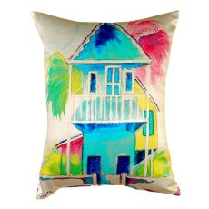 W. Palm Hut Blue No Cord Pillow 16X20