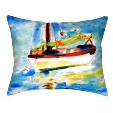 Yellow Sailboat No Cord Pillow 16X20