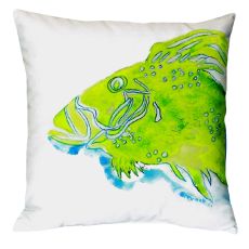 Green Fish No Cord Pillow 18X18