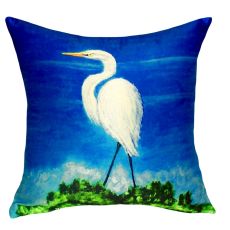Great Egret No Cord Pillow 18X18