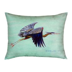 Flying Blue Heron - Teal No Cord Pillow 16X20